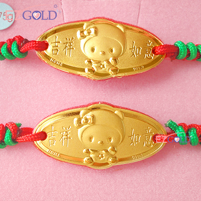 EZGOLD ♥kiki帽天使♥ 彌月金飾音樂禮盒 (0.10錢)