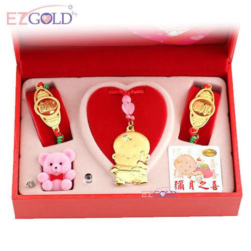 EZGOLD♥音樂小神童♥彌月金飾音樂禮盒 (0.70錢)