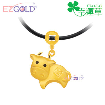 幸運草金飾 ♣勤牛♣ 十二生肖金飾墜子