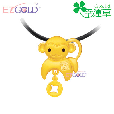 幸運草金飾 ♣巧猴♣ 十二生肖金飾墜子