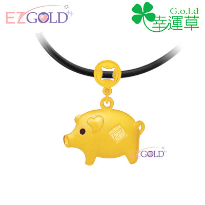 幸運草金飾 ♣富豬♣ 十二生肖金飾墜子