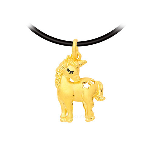 獨角獸黃金項鍊墜精緻夢幻適合做為情人節禮物