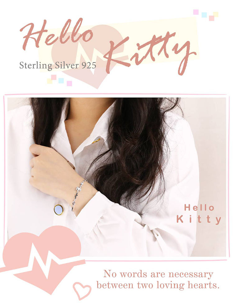 Hello Kitty凱蒂貓-純銀手鍊-怦然心動
