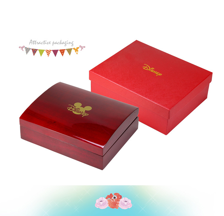 迪士尼系列金飾-彌月金飾禮盒-琉璃美妮款 (高級實木禮盒)