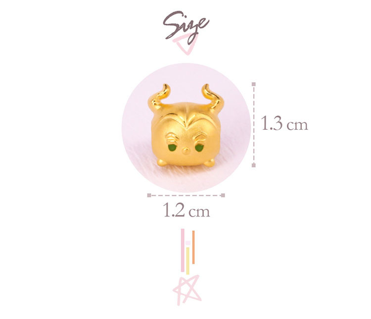 迪士尼系列金飾-TSUM TSUM造型黃金手鍊-黑魔女款