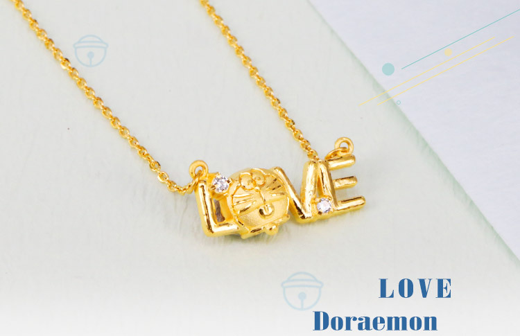 LOVE-哆啦a夢Doraemon-黃金項鍊