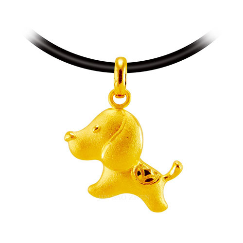 狗年黃金項鍊墜子可愛的造型非常適合送給狗寶寶作為彌月禮物