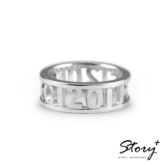 手工刻字的純銀戒指精緻的品質作為定情戒情侶戒都很適合