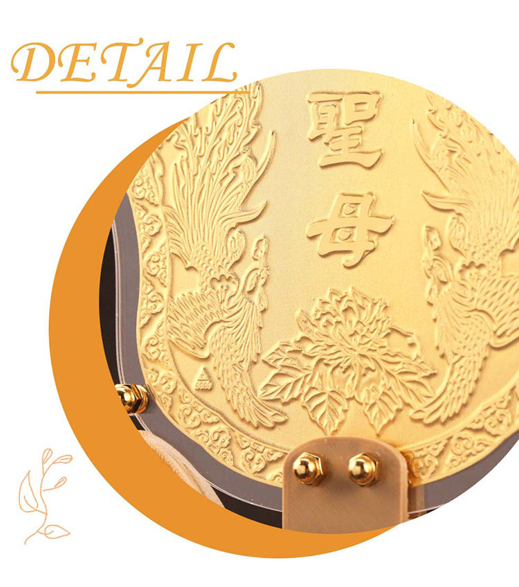 純金媽祖日月扇