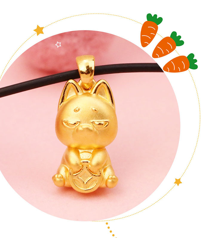小賤狗立體硬金墜子