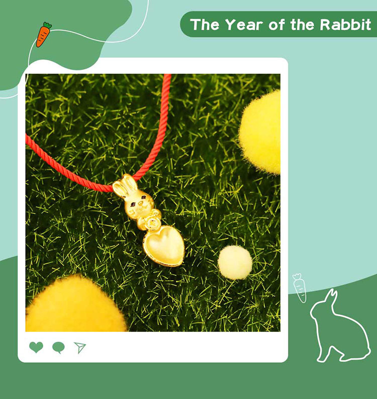 好錢兔金湯匙 兔年彌月項鍊